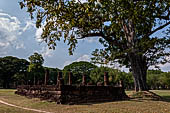 Thailand - Old Sukhothai - Wat Si Sawai. Remains of the laterite walls of a minor vihan outside the walls of the main complex.  